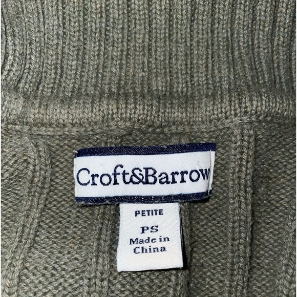 Croft & Barrow, Olive Green, Sweater, Size PS - Picture 3 of 3